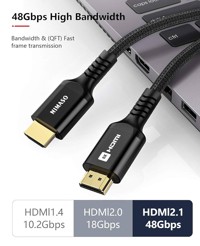 ☆ファイバー8K HDMI ケーブルハイスピード 48Gbps HDMI 黒 Amazon | NIMASO 8K HDMI ケーブル HDMI 2.1規格 ハイスピード